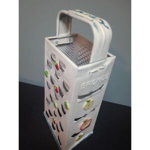 Vintage Bromco Painted w Apples Cheese Grater Vegetable Shredder Rustic Decor
